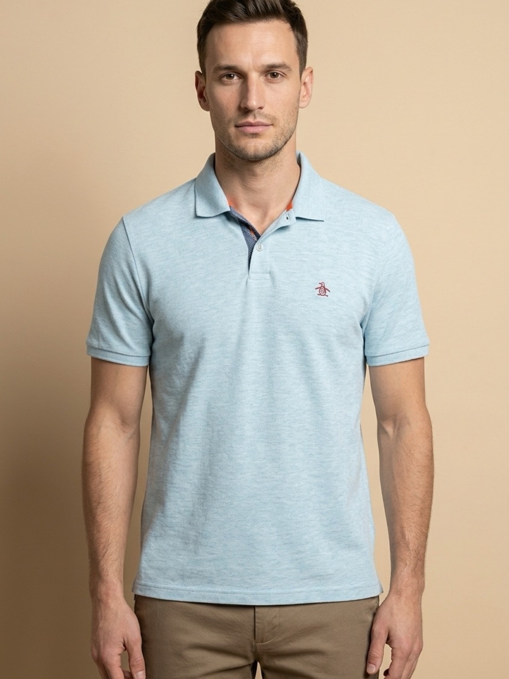Original Penguin Light Blue Polo with Contrast Placket